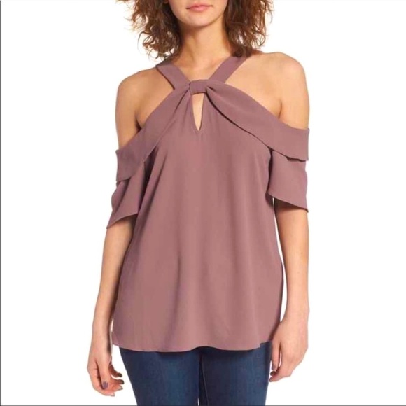 Leith cold shoulder purple blouse - Picture 1 of 6